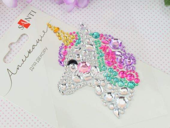 Аплікація зі страз самоклеючих SANTI Єдиноріг 743025 Аплікація зі страз самоклеючих SANTI Єдиноріг 743025