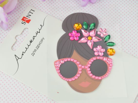 Аплікація зі страз самоклеючих SANTI Модниця 743029 Аплікація зі страз самоклеючих SANTI Модниця 743029