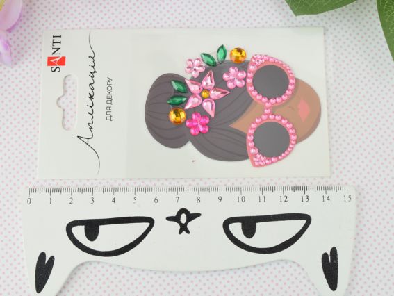 Аплікація зі самоклеючих страз SANTI Модниця 8х6 см 743029