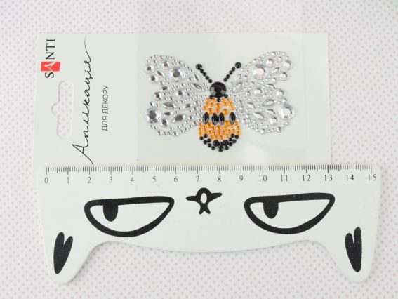 Аппликация из самоклеющихся страз SANTI Пчелка 7х6 см 743030