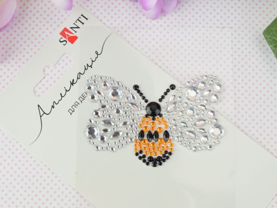 Аппликация из страз самоклеящихся SANTI Пчелка 743030