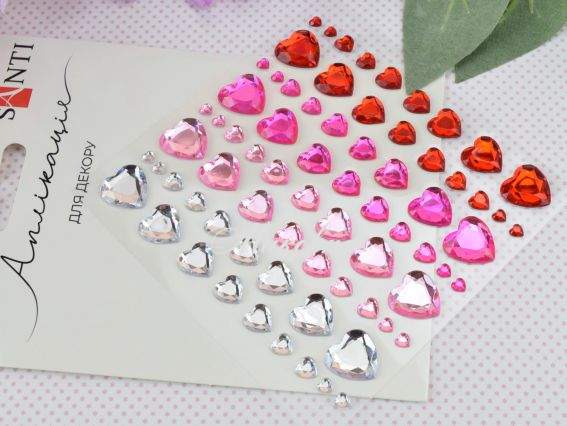 Самоклеючі стрази SANTI Серця 743031 Самоклеючі стрази SANTI Серця 743031