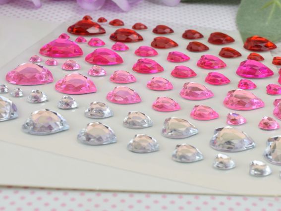 Набір камінчики напівнамистини самоклеючі SANTI Серця 743031