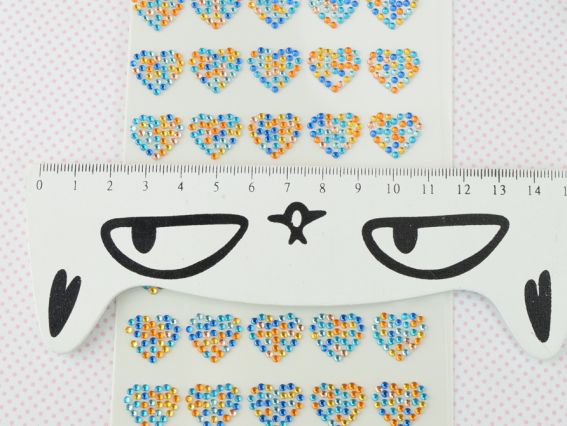 Аппликация из самоклеющихся страз SANTI Сердца сине-желтые 9х15 см, 40 шт 743032