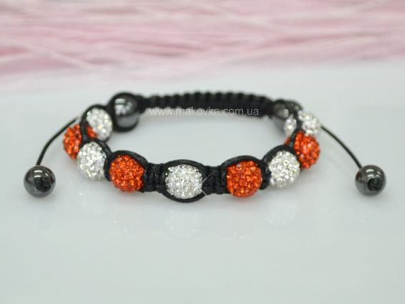 Браслет Шамбала 04 бело-красный Браслет Шамбала 04 бело-красный