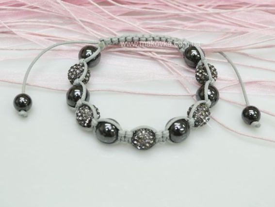 Браслет Шамбала 06 серый Браслет Шамбала 06 серый