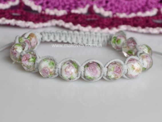 Браслет Шамбалла с кристаллами Лэмпворк Браслет Шамбалла с кристаллами Лэмпворк