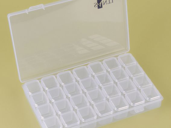 743039 Контейнер для бисера и мелочей на 28 съемных ячеек с крышесками SANTI 