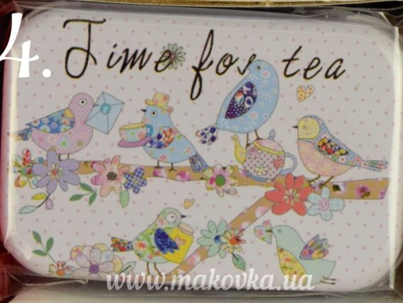 Коробочка жестяная с рисунком, прямоугольная 50х70х20 мм в ассортименте 6-1407, 1 шт №4