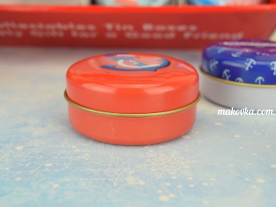 Бляшана кругла коробочка з малюнком Морська, кругла, розмір 6,5х3 см, 1 шт, малюнок на вибір