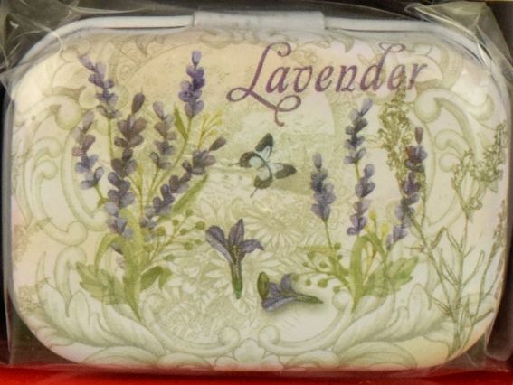 Коробочка жестяная с рисунком Лаванда, прямоугольная , 5,5х3,5 см, 1 шт, рисунок на выбор №12
