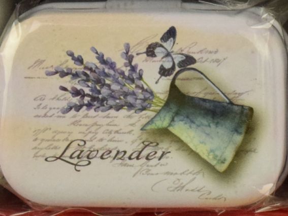 Коробочка жестяная с рисунком Лаванда, прямоугольная , 5,5х3,5 см, 1 шт, рисунок на выбор №15