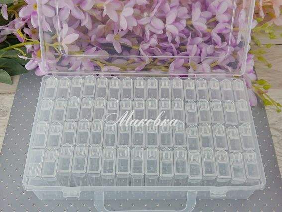 Органайзер для бісеру та дрібниць, 64 коробочки ORG-008 Органайзер для бісеру та дрібниць, 64 коробочки ORG-008