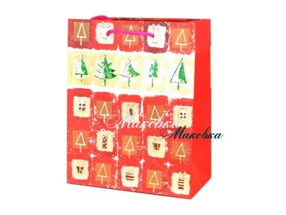 Пакет подарочный Елочки (290186) 25х19х6 см Пакет подарочный Елочки (290186) 25х19х6 см
