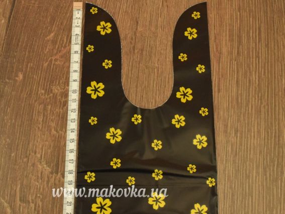 Пакет подарунковий ПЕ Золоті квіточки, розмір 13х22,5 см темний 1 шт