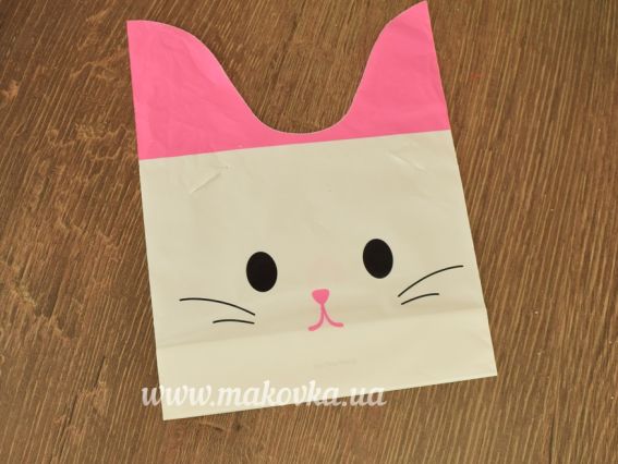 Пакет подарунковий ПЕ Котик розмір 14х18,5 см, 1 шт