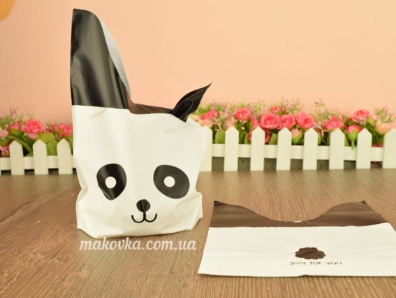 Пакет подарочный ПЭ Панда , размер 15х18 см 1 шт