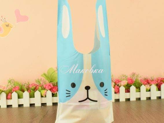 Подарочный пакет Собачка бело-голубая, 16х29 см Подарочный пакет Собачка бело-голубая, 16х29 см