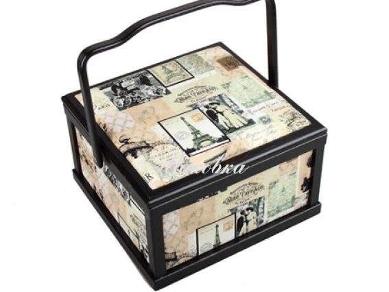 Шкатулка для рукоделия РТО 2863-RT-77 Квадратная Париж Шкатулка для рукоделия РТО 2863-RT-77 Квадратная Париж