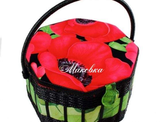 Шкатулка для рукоделия РТО 2947-RT-70 Восьмиугольная большая Маки Шкатулка для рукоделия РТО 2947-RT-70 Восьмиугольная большая Маки