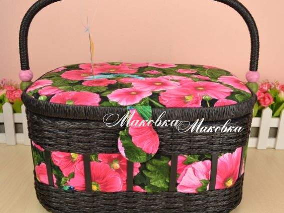 Шкатулка для рукоделия  РТО 2599-RT-45, Мальвы и колибри Шкатулка для рукоделия  РТО 2599-RT-45, Мальвы и колибри