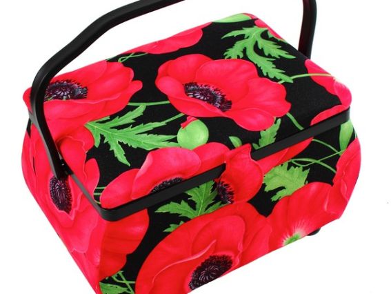 Шкатулка для рукоделия  РТО 2938-RT-49, Красные маки Шкатулка для рукоделия  РТО 2938-RT-49, Красные маки