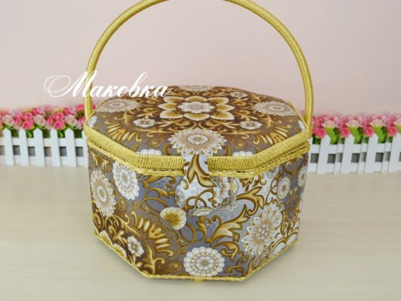 Шкатулка для рукоделия 3081-RT-65 Коричнево-бежевый узор Шкатулка для рукоделия 3081-RT-65 Коричнево-бежевый узор