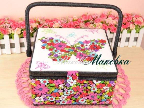 Шкатулка для рукоделия РТО 3525-RT-32, Бабочки из цветов Шкатулка для рукоделия РТО 3525-RT-32, Бабочки из цветов