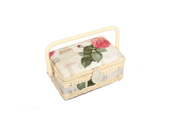 Шкатулка для рукоделия РТО 3453-RT-11, Париж в розах, прямоугольная с соломкой Шкатулка для рукоделия РТО 3453-RT-11, Париж в розах, прямоугольная с соломкой