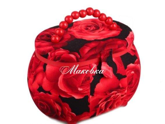 Шкатулка для рукоделия РТО 3798-RT-50, сундучок Красные Розы, с ручкой из бусин Шкатулка для рукоделия РТО 3798-RT-50, сундучок Красные Розы, с ручкой из бусин