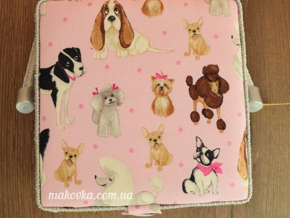 Шкатулка рожева Собаки, квадратна для рукоділля РТО 3954- RT-25 