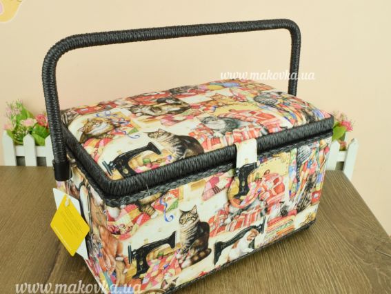 Шкатулка для рукоделия РТО 4009-RT-16 размер 29х17х16см Коты и швейные машинки Шкатулка для рукоделия РТО 4009-RT-16 размер 29х17х16см Коты и швейные машинки