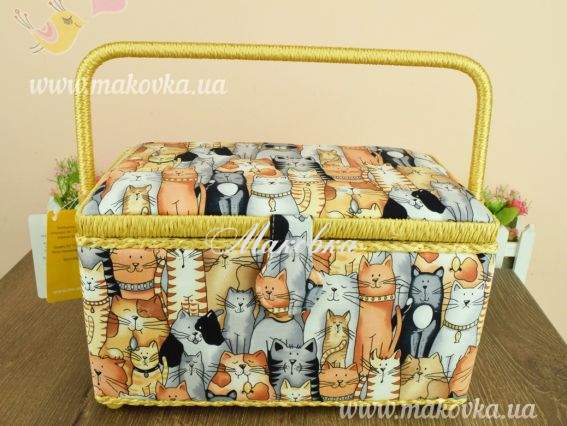 Шкатулка для рукоделия РТО 4056-RT-16 размер 29х17,5х16см Много котов (серые, рыжие) Шкатулка для рукоделия РТО 4056-RT-16 размер 29х17,5х16см Много котов (серые, рыжие)