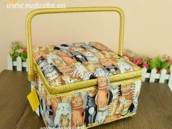 Шкатулка для рукоделия РТО 4057-RT-32 квадратная 23х23х13 Много котов (серые, рыжие) Шкатулка для рукоделия РТО 4057-RT-32 квадратная 23х23х13 Много котов (серые, рыжие)