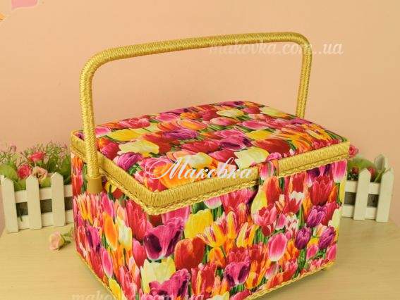Скринька для рукоділля РТО 4121- RT-62 прямокутна 28,5*21*19см тюльпани Скринька для рукоділля РТО 4121- RT-62 прямокутна 28,5*21*19см тюльпани