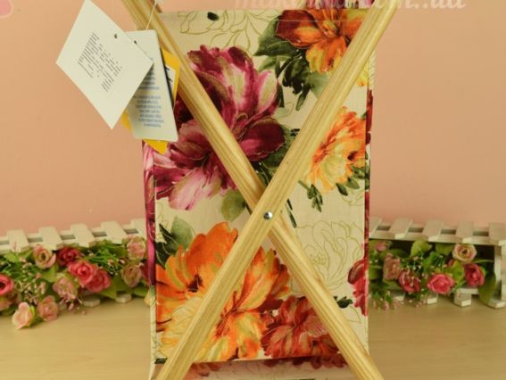 Складная корзина для рукоделия , газетница РТО 4155- RT-103 с Цветами (Хризантемы)