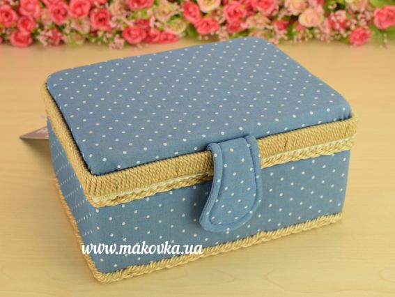 Шкатулка для рукоделия ТМ Тима ТМ1540 голубая в горошек Шкатулка для рукоделия ТМ Тима ТМ1540 голубая в горошек