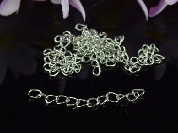 Ланцюжок - закінчення для прикрас, довжина 5 см (ланка 3х4мм), 1 шт, колір платина