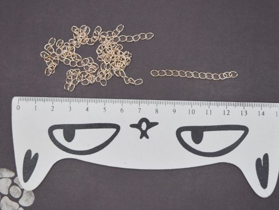 Ланцюжок - закінчення для прикрас, довжина 5 см, колір Світле золото, 1 шт