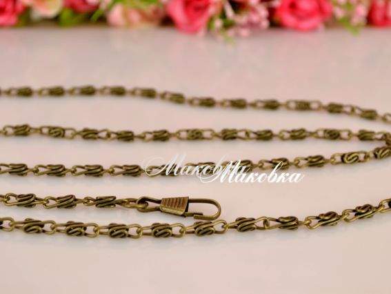 Ланцюжок з карабінами для фермуаром, 120 см, бронзового кольору Ланцюжок з карабінами для фермуаром, 120 см, бронзового кольору