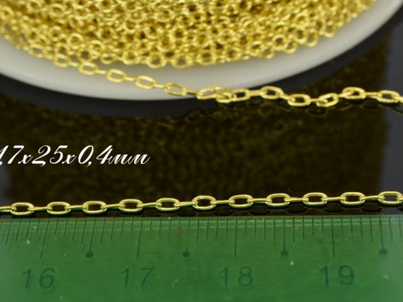 Цепь Микро №05, золотой цвет, 1,7х2,5х0,4 мм, 1 метр Цепь Микро №05, золотой цвет, 1,7х2,5х0,4 мм, 1 метр