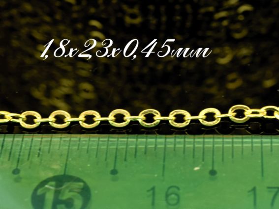 Цепь Микро №06, золотой цвет, 1,8х2,3х0,45 мм, 1 метр Цепь Микро №06, золотой цвет, 1,8х2,3х0,45 мм, 1 метр