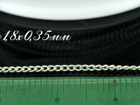 Цепь Микро №07, цвет платины, 1,1х1,8х0,35 мм, 1 метр Цепь Микро №07, цвет платины, 1,1х1,8х0,35 мм, 1 метр