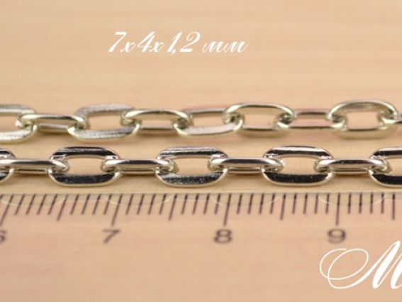 Цепь №40, платина, 7х4 мм, 1 метр Цепь №40, платина, 7х4 мм, 1 метр
