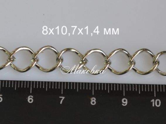 Цепь средняя с-24, под платину, 8х10,7 мм, 1 метр Цепь средняя с-24, под платину, 8х10,7 мм, 1 метр