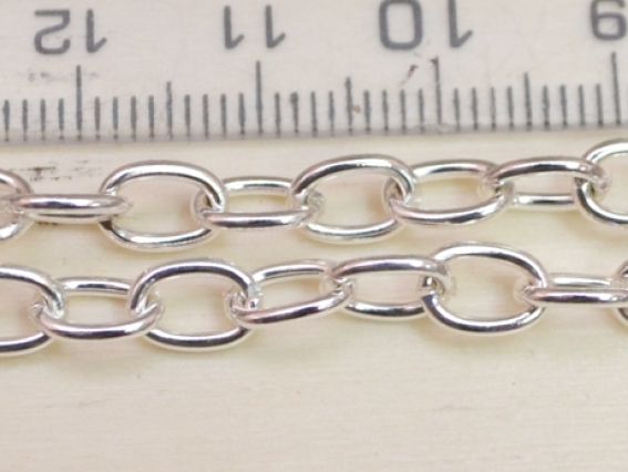 Цепь средняя с-30, серебро, 6х8 мм, 1 метр Цепь средняя с-30, серебро, 6х8 мм, 1 метр