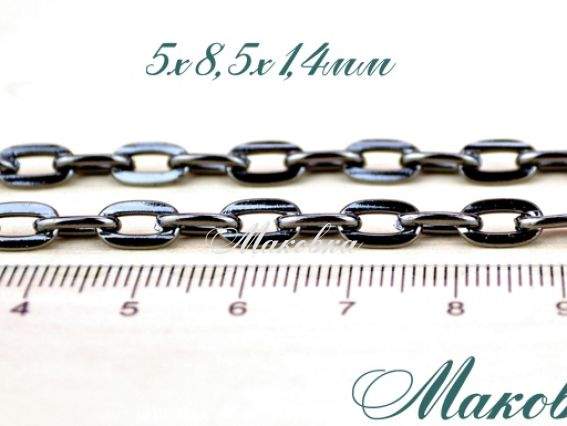 Цепь средняя с-35, черная, 5х8,5 мм, 1 метр Цепь средняя с-35, черная, 5х8,5 мм, 1 метр