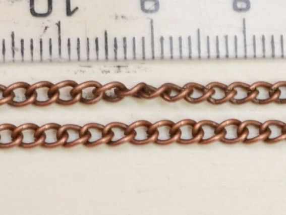 Цепь тонкая т-12, медная, 2,5х3,7 мм, 1 метр Цепь тонкая т-12, медная, 2,5х3,7 мм, 1 метр