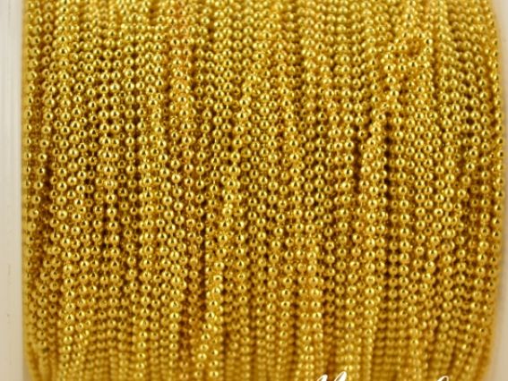 Тонкий Ланцюжок з кульками 1,2 мм, золотий колір, 1 метр 