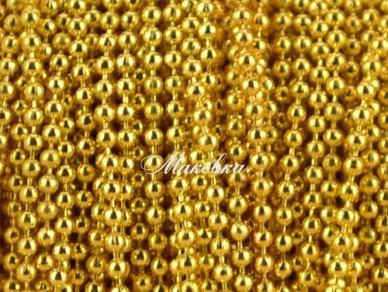 Ланцюжок з кульками 1,2 мм, золотий колір, 1 метр  Ланцюжок з кульками 1,2 мм, золотий колір, 1 метр 